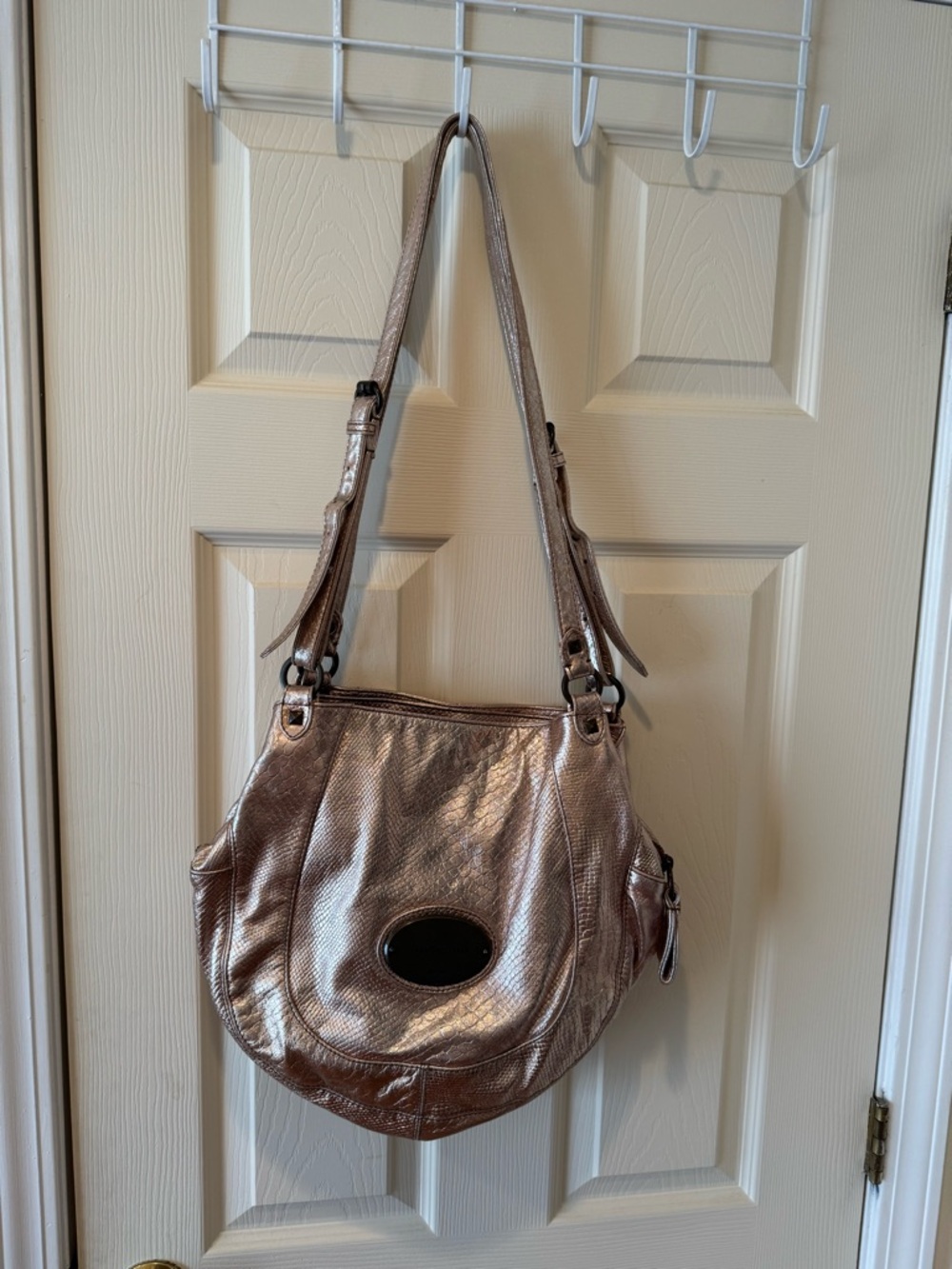 Armani Exchange Metallic Gold Crossbody leather Shoulder Bag